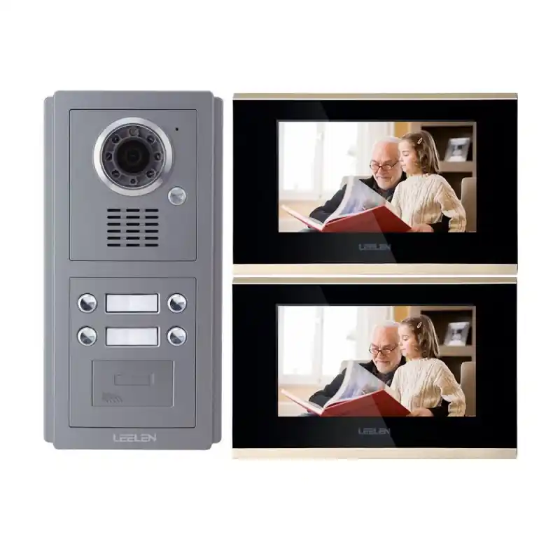 Livrare gratuită Videointerfon IP LEELEN 2 familii cu cititor de card