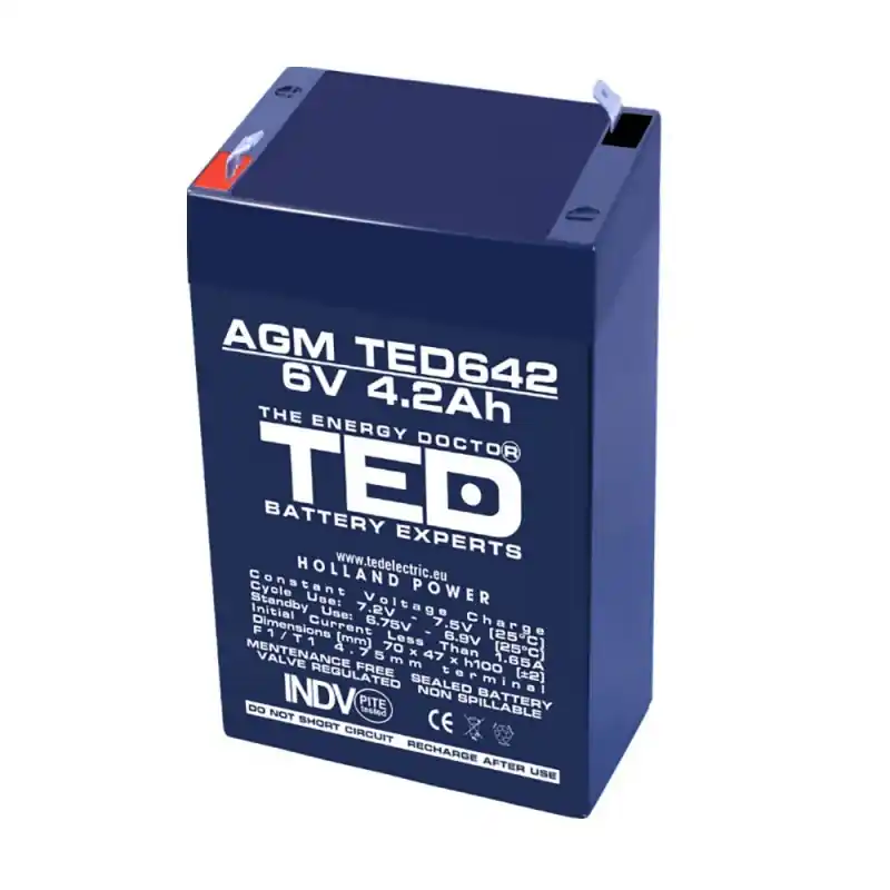 Preț promoțional Acumulator AGM TED642F1 6V 4.2Ah