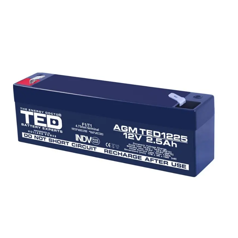 Acumulator AGM TED1225F1 12V 2.5Ah Preț mic
