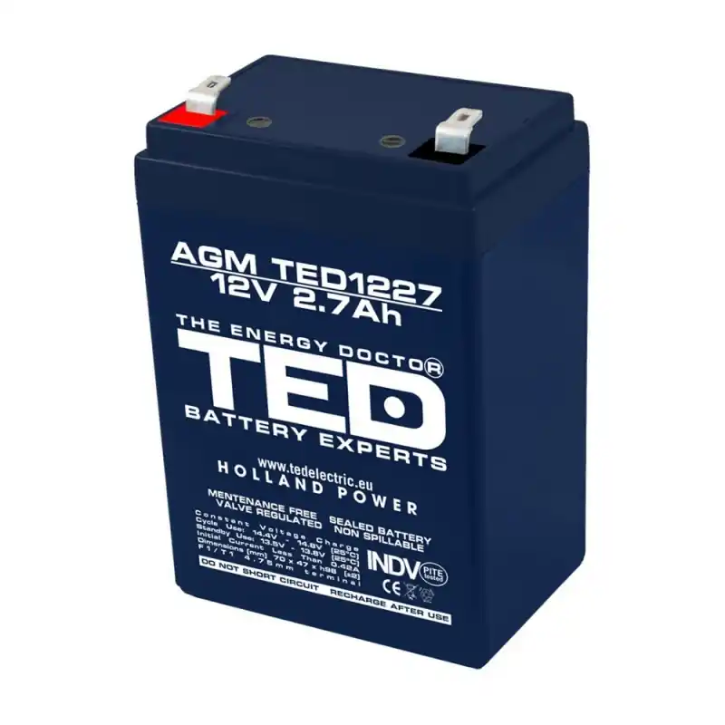 Acumulator AGM TED1227F1 12V 2.7Ah Super ofertă