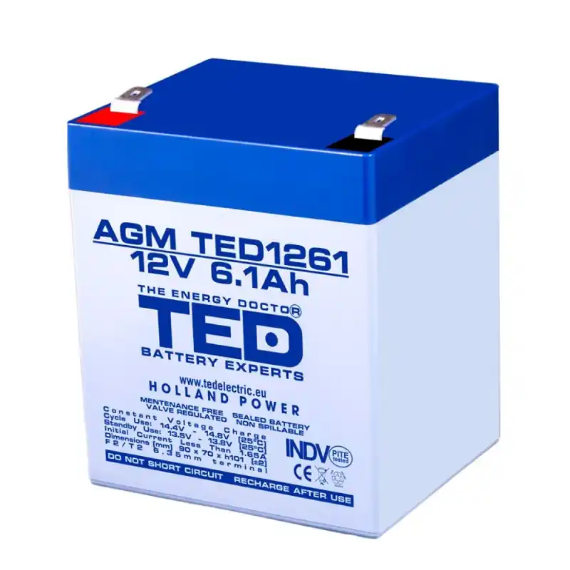 Acumulator AGM TED1261F2 12V 6.1Ah Ofertă de sezon