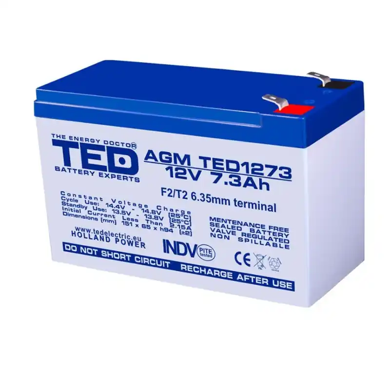 Ofertă Acumulator AGM TED1273F2 12V 7.3Ah