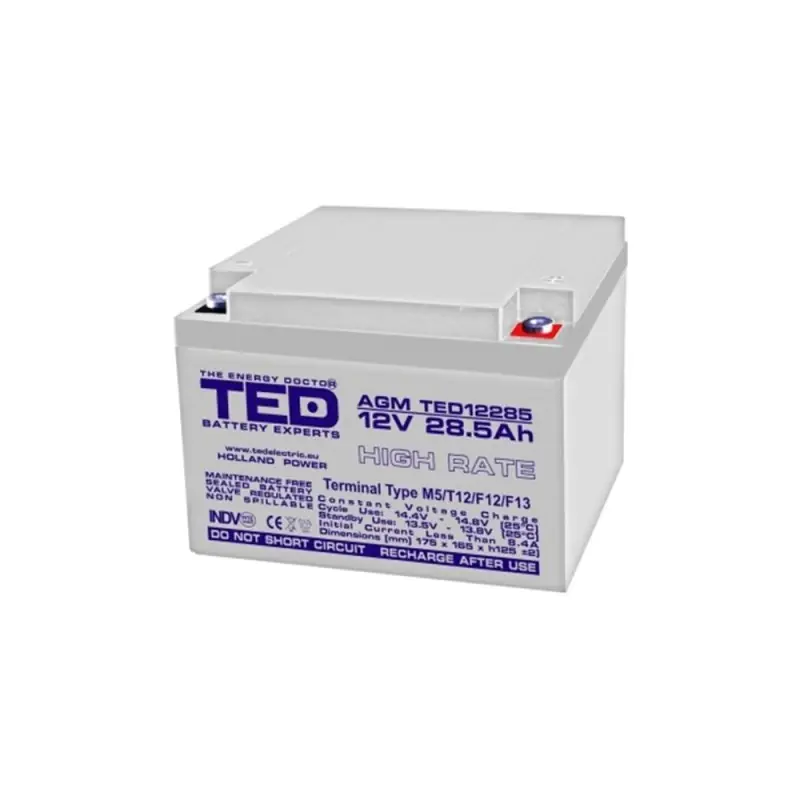 Disponibil imediat Acumulator AGM TED1228M5 12V 28Ah M5