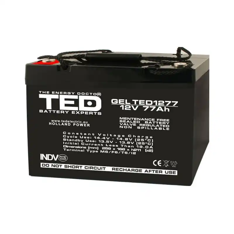BATERIE GEL TED1277M6 12V 77Ah Ofertă de sezon