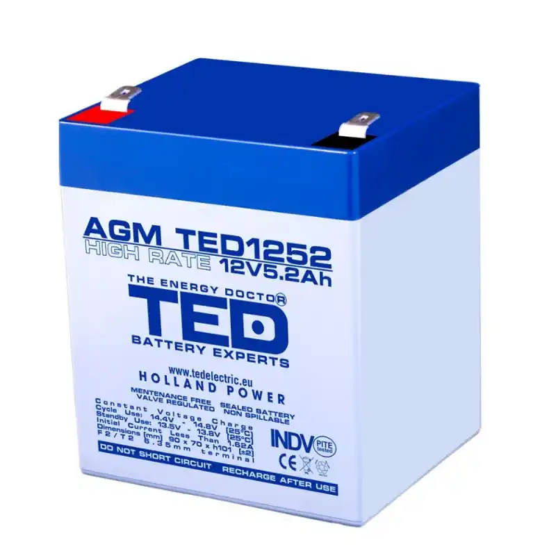 Livrare gratuită Acumulator AGM TED1252HR 12V 5.2Ah HIGH RATE
