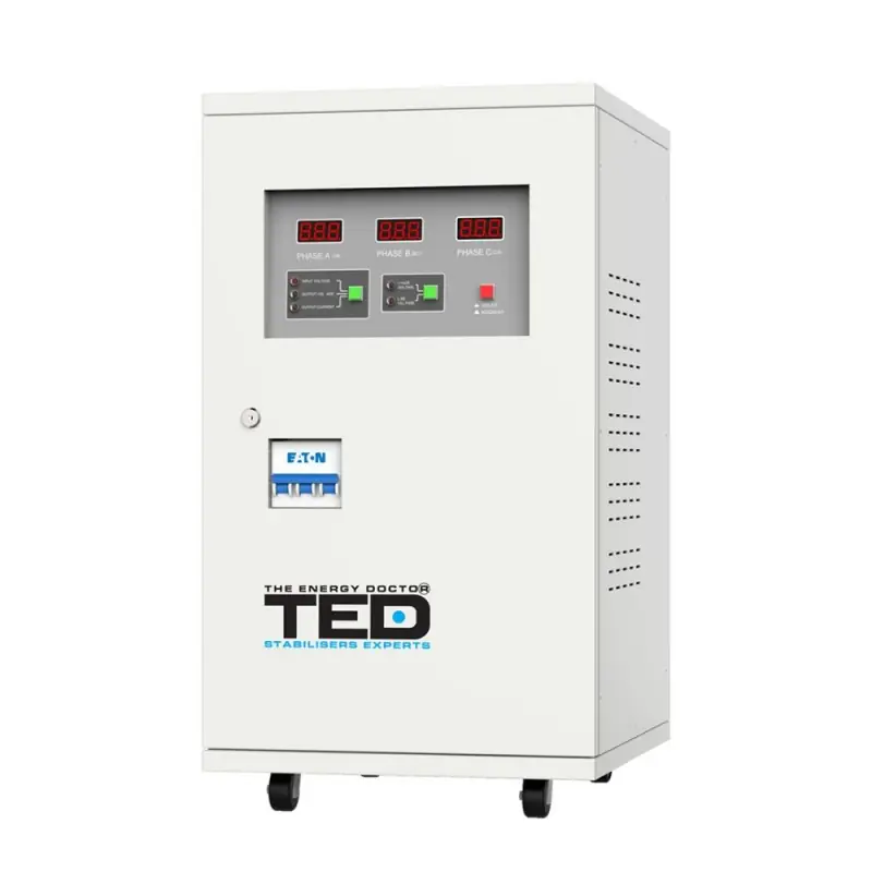 Reducere de preț STABILIZATOR DE TENSIUNE TRIFAZIC CU SERVOMOTOR 15KVA