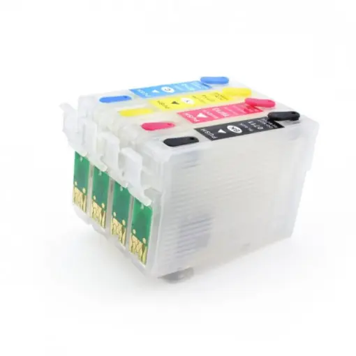 Cartuse autoresetabile reincarcabile EPSON T0711 T0712 T0713 T0714 chip T711 T712 T713 T714 autoresetabil Pack 4 cartuse compatibile Doar azi