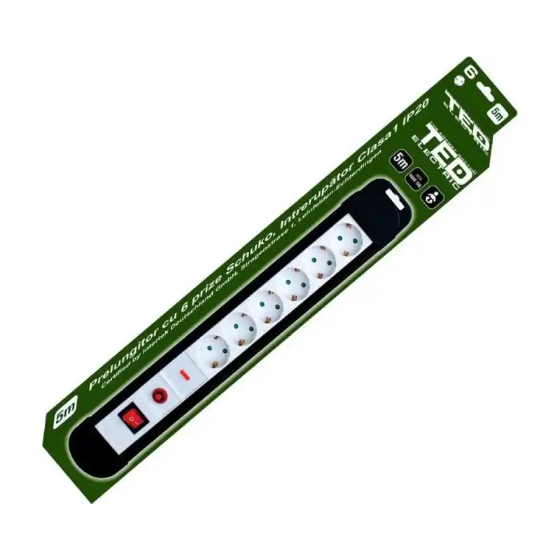 Reducere specială PRELUNGITOR CU PROTECTIE 5M 6 PRIZE SCHUKO DZ085421 TED ELECTRIC