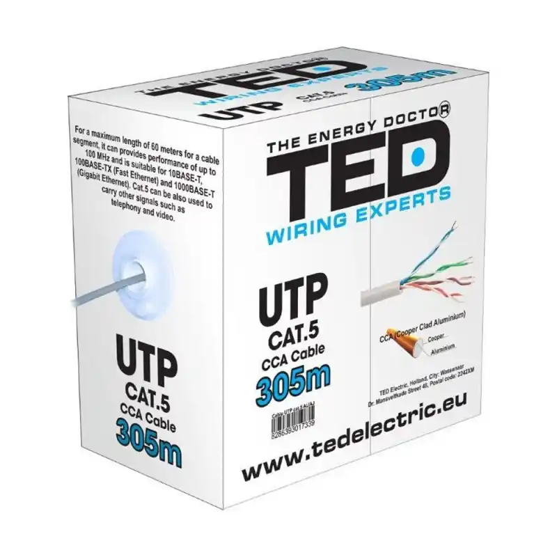 CABLU UTP CATEGORIA 5E 2 x 4 FIRE CCA TED DZ085417 TED ELECTRIC Ofertă de sezon