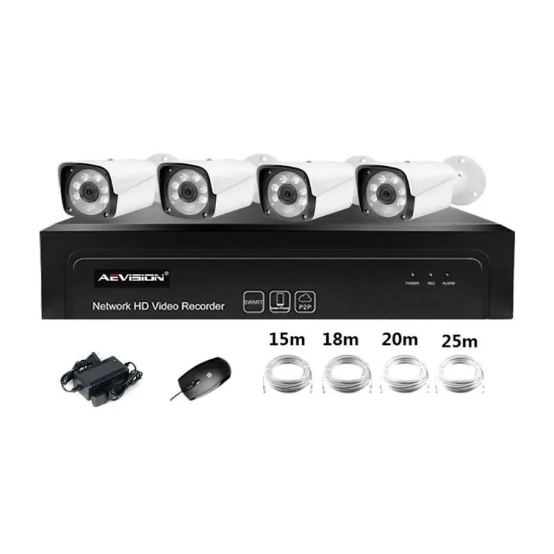 Retur gratuit Sistem supraveghere video IP 4 canale Aevision NK5004P-5MP
