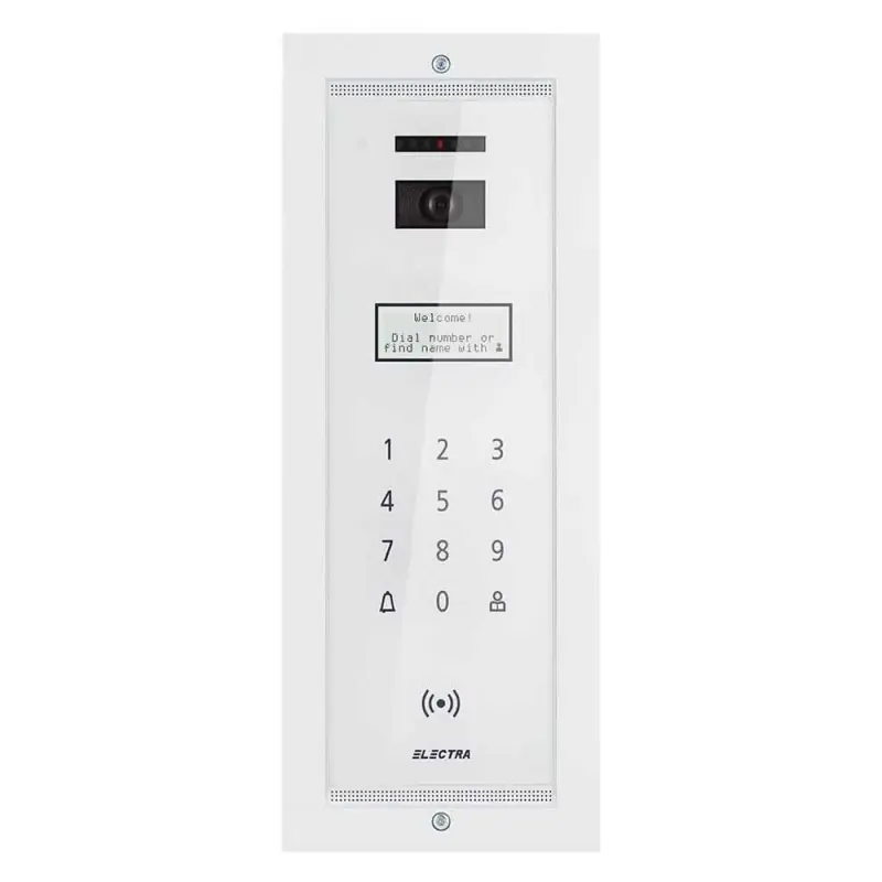 Comandă acum Panou video smart exterior Electra pentru blocuri incastrat alb