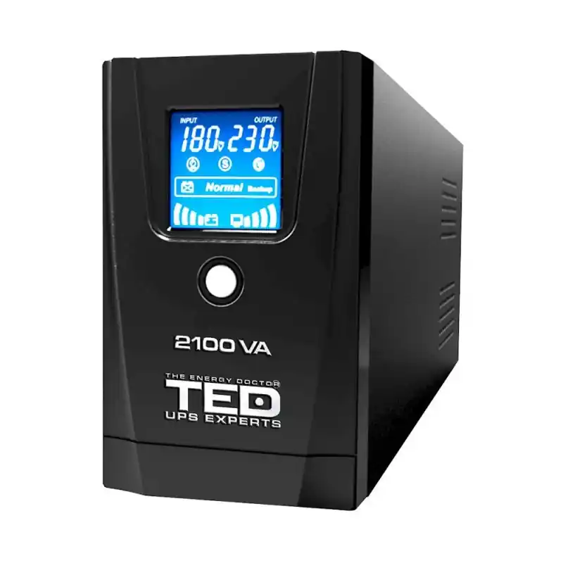 Cumpărături sigure UPS 2100VA 1200W line interactive cu stabilizator 2 iesiri schuko