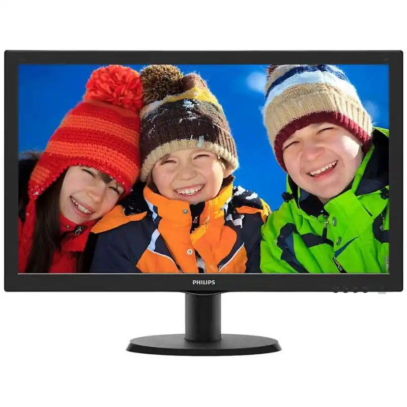Ofertă limitată Monitor LED Philips 243V5QHSBA/00, V-line, 23.6'' 1920x1080@60Hz, 16:9, VA, 8ms, 250nits, Black, 3 Years, VESA100x100/VGA/DVI/HD