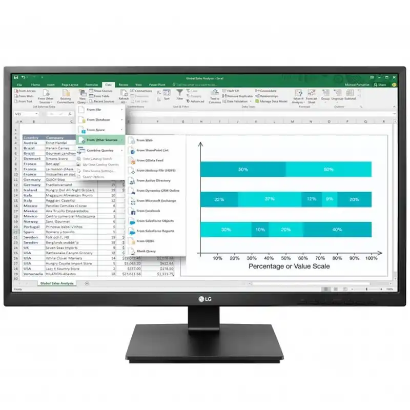 Monitor LED LG 24BK550Y-B 23.8'', 1920x1080, IPS, 1000:1, 5M:1, 178/178, 5ms, 250cd, VGA, DVI, HDMI, DisplayPort, speakers 2x1.2 Ofertă limitată