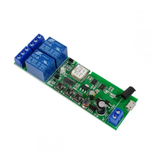 Cumpără acum Releu/Comutator Wi-Fi + RF 433 Mhz 2 canale 5V-32V, compatibil Sonoff