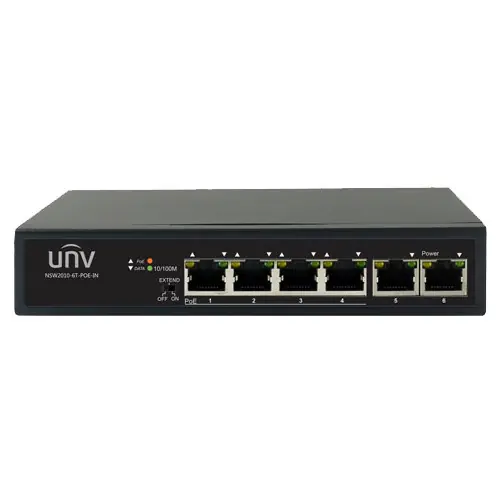 Switch 4 porturi PoE+, 2 porturi uplink RJ45 - UNV NSW2010-6T-POE-IN Ofertă limitată
