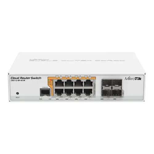Management Switch, 8 x Gigabit cu PoE-out, 4 x SFP - Mikrotik CRS112-8P-4S-IN Preț mic