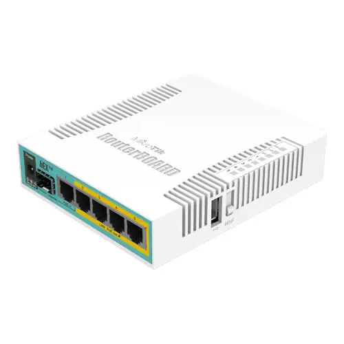 Router hEX PoE, 5 x Gigabit 4 PoE, 1 x SFP, RouterOS L4 - Mikrotik RB960PGS Reducere specială