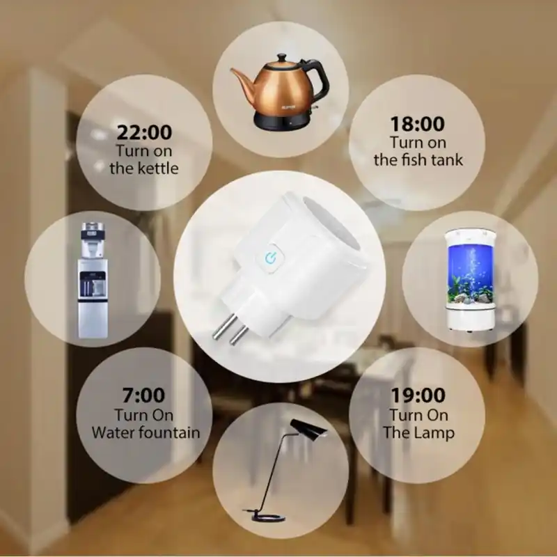 Preț redus Priza inteligenta PNI SmartHome WP800 WiFi control prin internet, App Tuya Smart, compatibila cu Amazon Alexa si Google Home, ma
