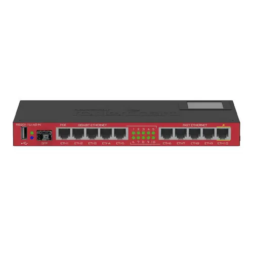 Router 5 x Fast Ethernet, 5 x Gigabit, 1 x SFP, 1 x PoE, RouterOS L5 - Mikrotik RB2011UiAS-IN Mai ieftin