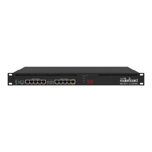 Router 10 x Gigabit, 1 x SFP, 1 x PoE, RouterOS L5, 1U - Mikrotik RB3011UiAS-RM Super ofertă