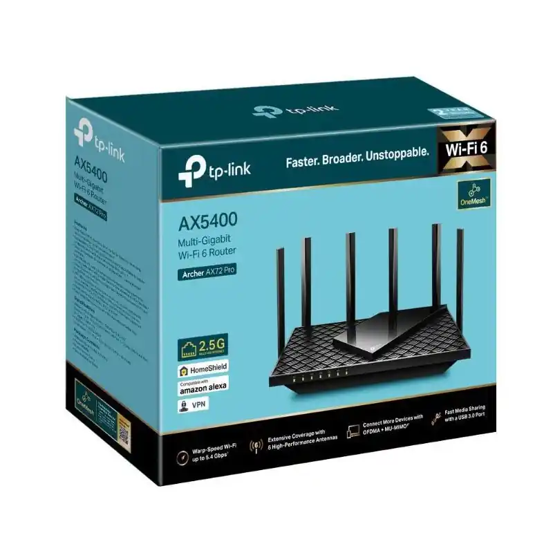 Ofertă limitată TP-LINK AX5400 Dual-Band Gigabit WI-FI6 Router, ARCHER AX72 PRO, Standarde wireless: IEEE 802.11ax/ac/n/a 5 GHz, IEEE 802.11ax/n