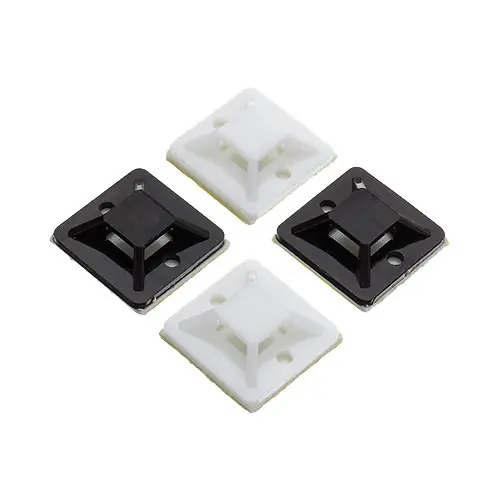 Cel mai vândut Suport plastic prindere coliere NEGRU, 19x19 mm, autoadeziv, 100 buc PYK-1B