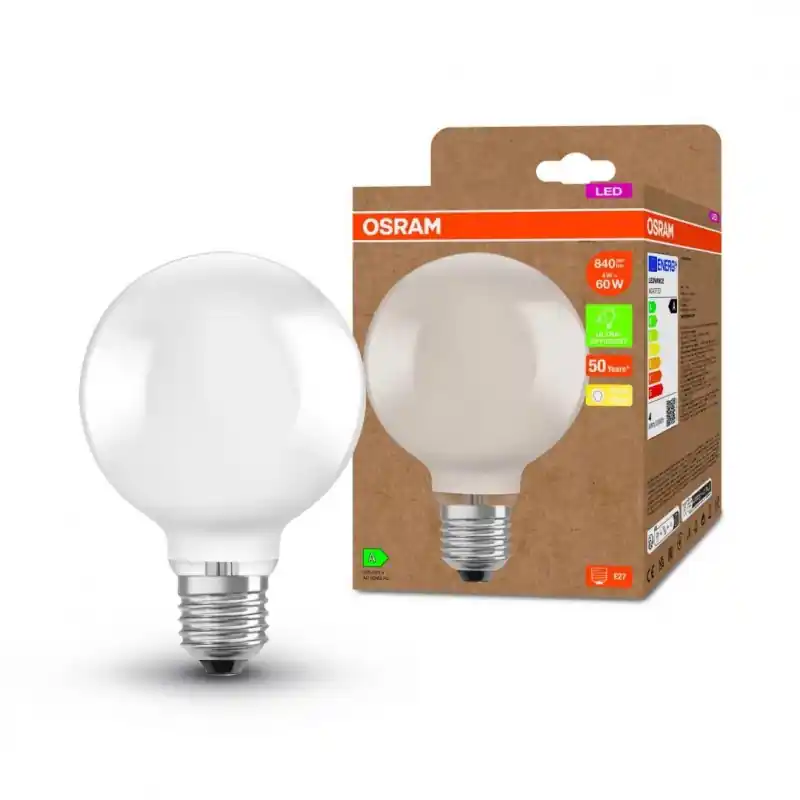 Bec LED Osram Globe A95, Ultra Efficient Light, E27, 4W (60W), 840 lm ,lumina calda (3000K) Super ofertă