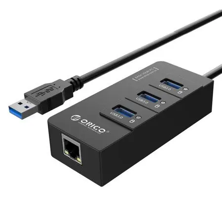 HUB multifuncțional ORICO HR01-U3-V1 cu placa de retea gigabit Reducere specială