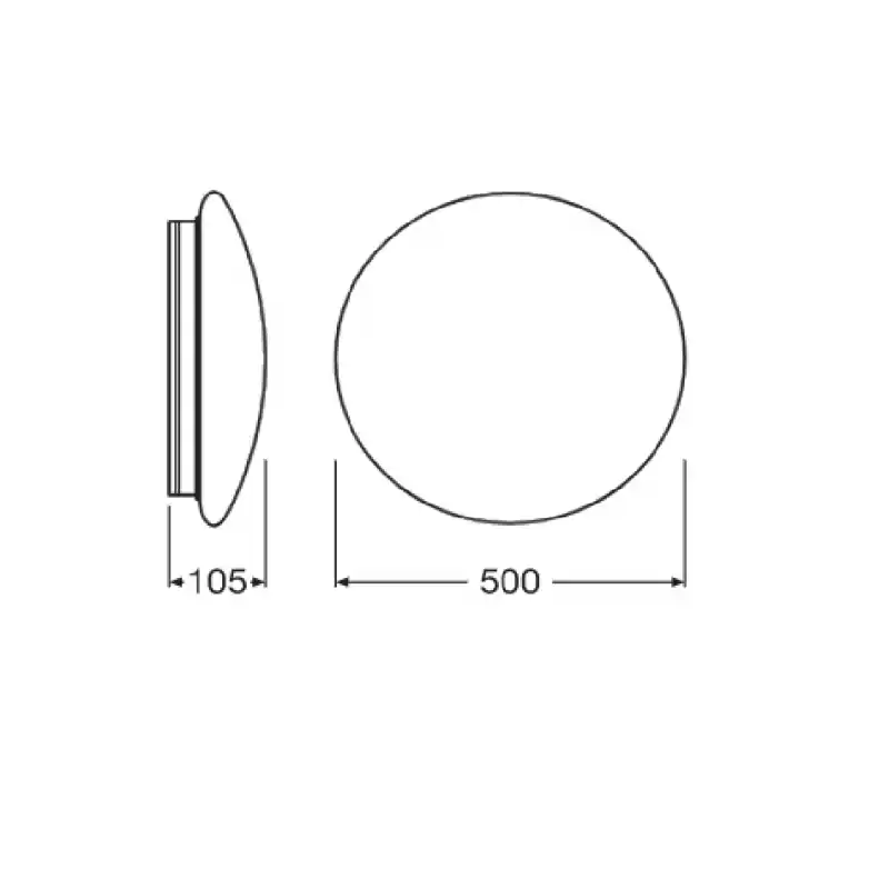 Popular Plafoniera LED Ledvance SURFACE CIRCULAR 500 POWER SELECT, 42/30/19 W,3500/2500/1500 lm, lumina neutra (4000K), IP44, Ø50cm, met