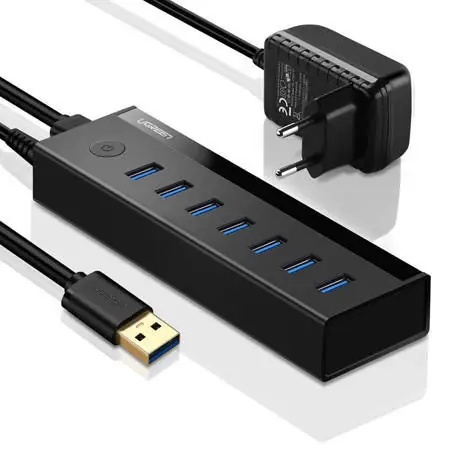 HUB 7in1 USB la 7x USB 3.0 UGREEN US219 (gri) Nu rata
