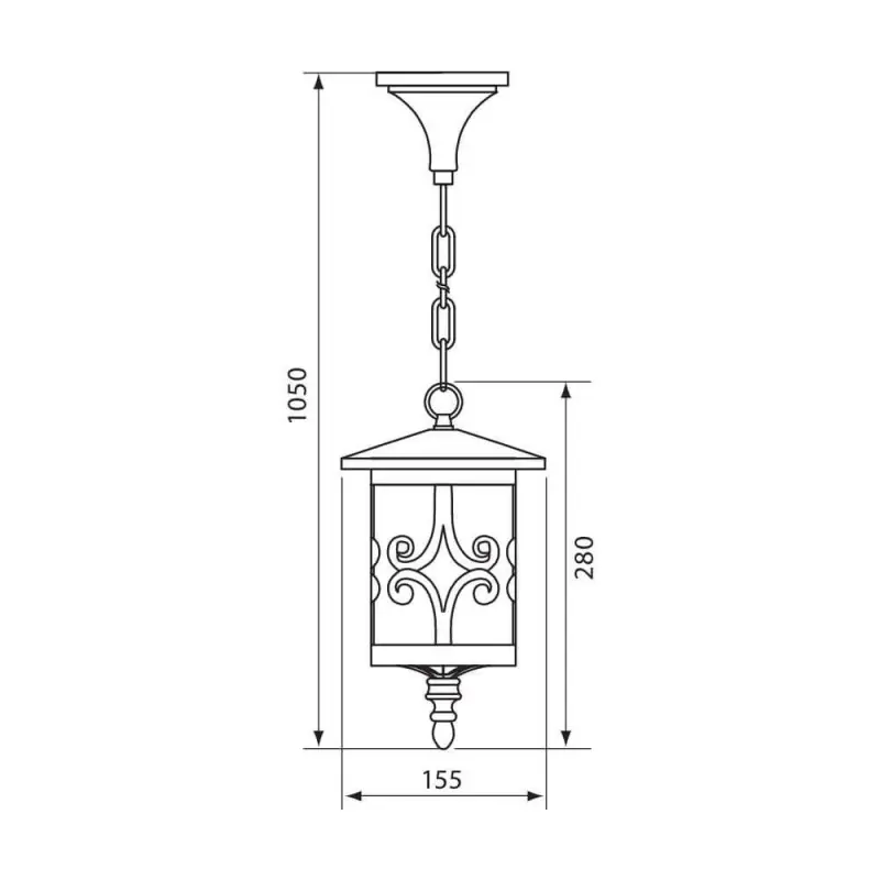 Livrare expres Pendul tip felinar Vivalux JARDIN, E27, max. 1x60W, IP44,155x155x1000mm, COFFEE, bec neinclus