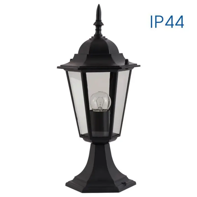 Premium Stalp pentru iluminat exterior Vivalux MARIBOR, E27, max. 1x60W, IP44, 150x150x430mm, Negru, bec neinclus