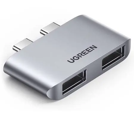 Hub adaptor UGREEN CM413, 2x USB-C la 2x USB 3.1 (gri) Mai ieftin