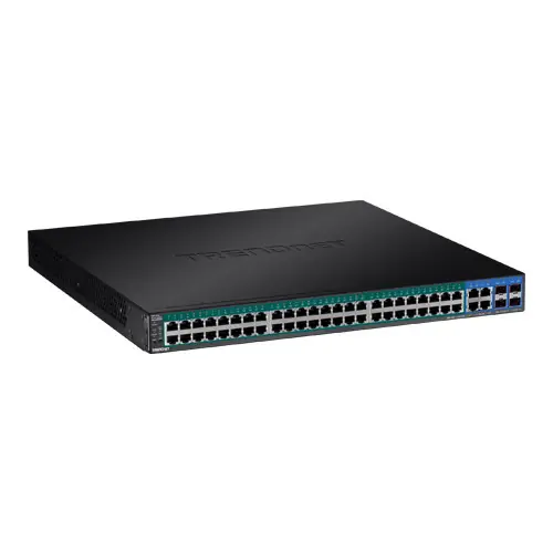 Switch 52 porturi Gigabit Web Smart, 48 x PoE+, 4 x Gigabit/SFP - TRENDnet TPE-5240WS Retur ușor
