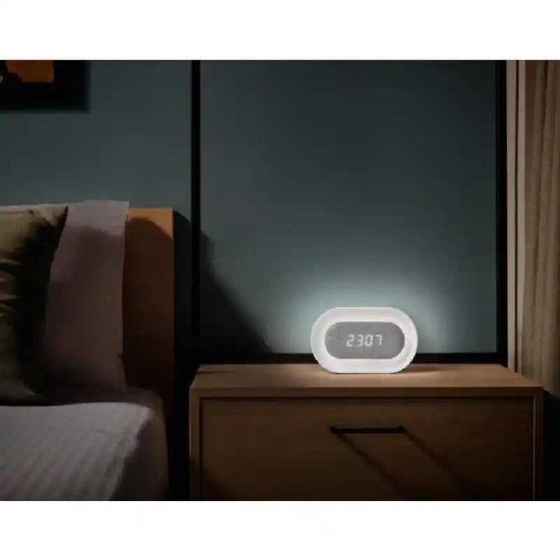 Ceas Ledvance LED CLOCK DIM, 5V, 3.4W, 12 lm, luminaneutra (4000K), dimabila, Touch control, 150x85x47mm, baterie Li-ionreincarc Chilipir
