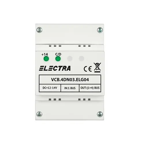 Doza derivatie video 4 iesiri pentru HOME + URBAN, G3 - ELECTRA VCB.4DN03.ELG04 Retur ușor