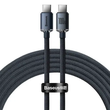 Ofertă specială Cablu Baseus Crystal Shine USB-C la USB-C, 100 W, 2 m (negru)