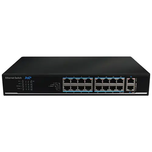 Premium Switch 16 porturi PoE, 2 port uplink, 135W - UTEPO UTP1218-PSB150