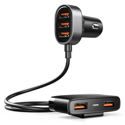 Bestseller Încărcător auto inteligent Joyroom 5x USB 6,2 A cu extensie negru