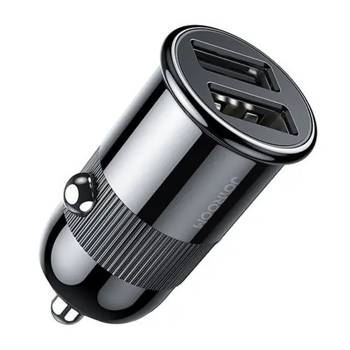 Ieftin Incărcător auto inteligent cu două porturi Joyroom 3,1 A negru