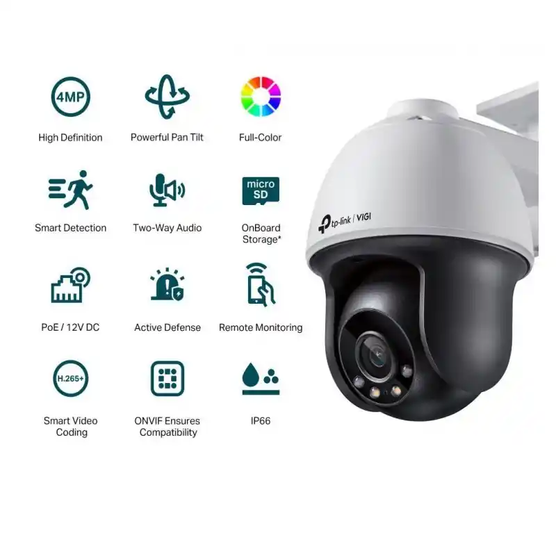 "TP-LINK VIGI 4MP Outdoor PAN/TILT Network Camera,VIGI C540(4mm), 1/3""Progressive Scan CMOS, obiectiv: 4mm, F1.6,unghi vizual Preferatul clienților