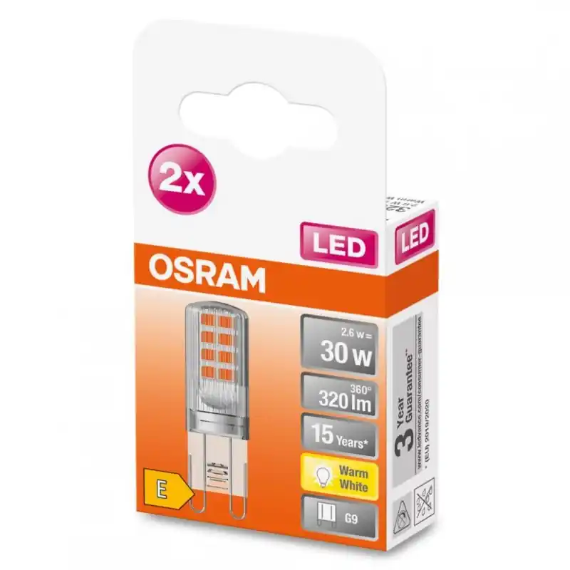 2 Becuri LED Osram PIN, G9, 2.6W (30W), 320 lm, lumina calda (2700K) Reduceri
