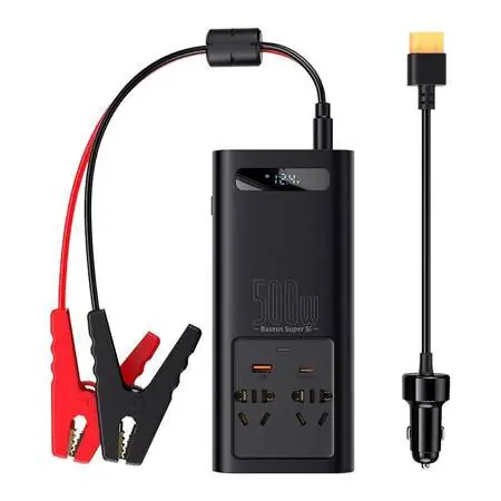 Invertor de putere Baseus 500W (220V CN/EU) Negru Expediere rapidă