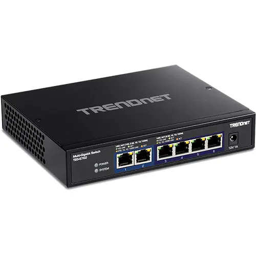 Noutate Switch 6 porturi, 4 x 2.5G si 2 x 10G , Fanless - TRENDnet TEG-S762