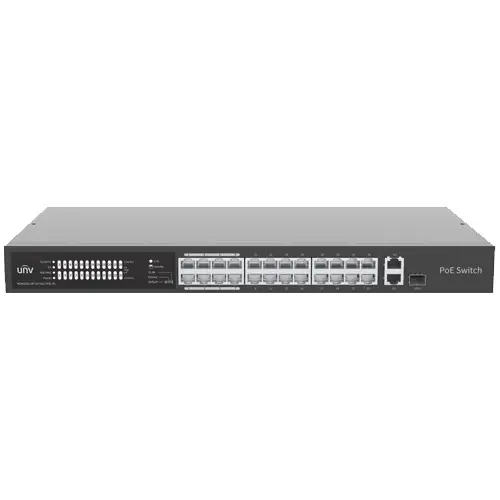 Switch 24 porturi PoE, uplink 2 porturi combo, 1 port RJ45 Gigabit + 1 port SFP - UNV NSW2020-24T1GT1GC-POE-IN Reducere de preț