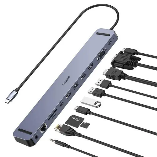 Super ofertă HUB multifunctional Choetech docking station USB Typ C 11in1 100W PD gri
