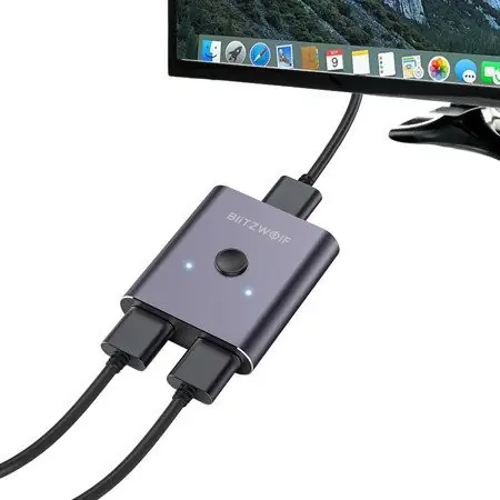 Preț mic Spliter switch HDMI 2 x 1 4K BlitzWolf BW-HDC2 (gri)