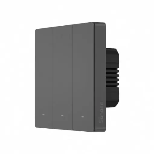 Plată sigură Comutator de perete WiFi Sonoff Smart SwitchMan cu 3 canale negru (M5-3C-86)