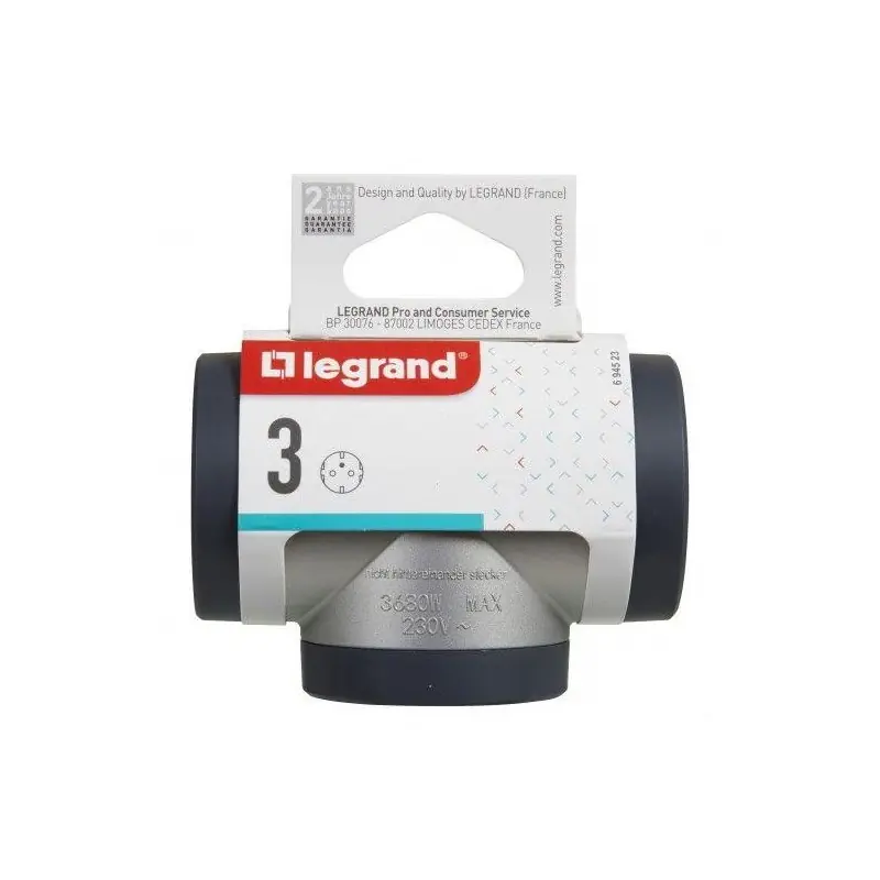 Popular Bloc Priza tripla iesiri Laterale Standard 2P+T 16A cul.aluminiu-gri inchis